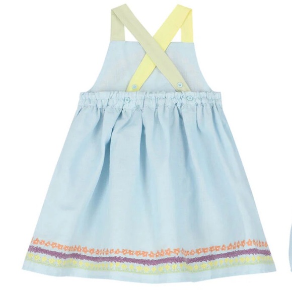 STELLA MCCARTNEY Embroidered Baby Blue Dress size 6 months - Picture 2 of 10